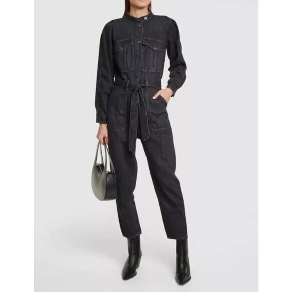 Veronica Beard Washed Onyx Annie Denim Cargo Jumpsuit Size XS - Picture 1 of 7